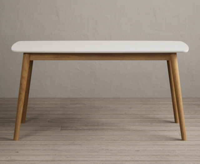 Nordic 150cm Solid Oak and Signal White Painted Dining Table
