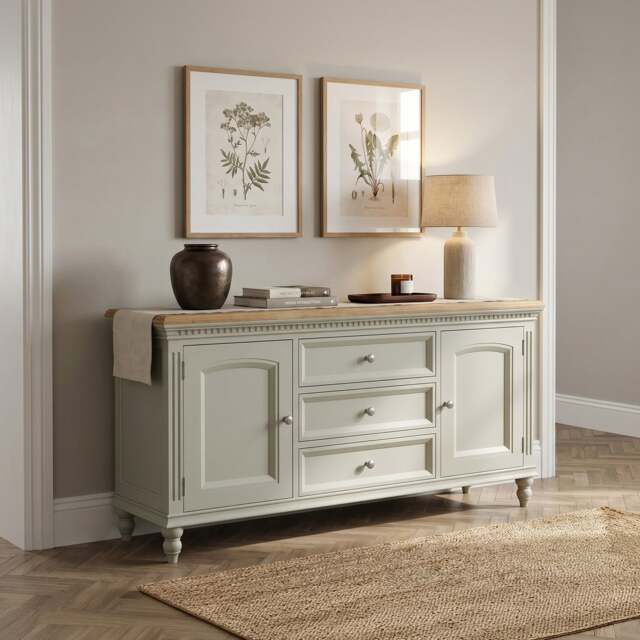 Francis Oak and Soft Green Painted Extra Large Sideboard
