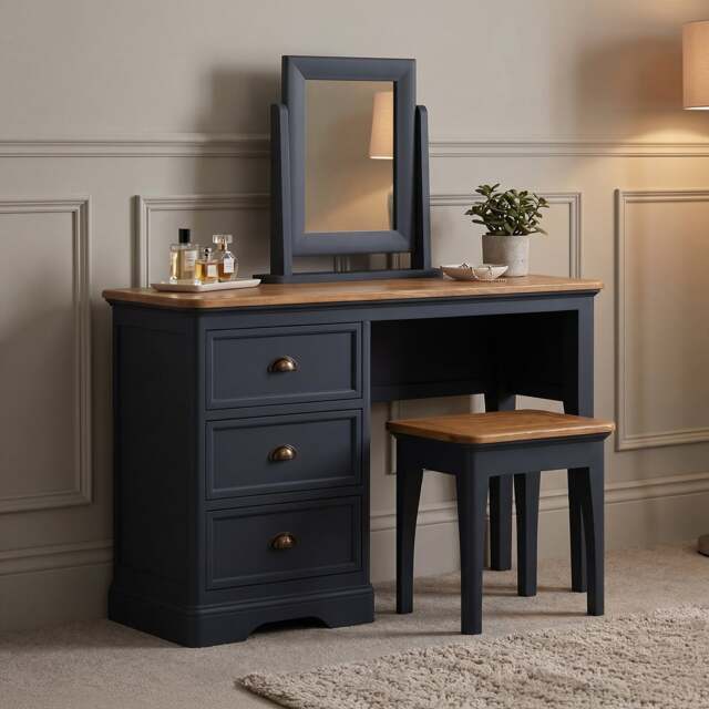 Bridstow Oak and Blue Painted Dressing Table Set