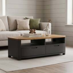 Bradwell Oak and Charcoal Painted 4 Drawer Coffee Table