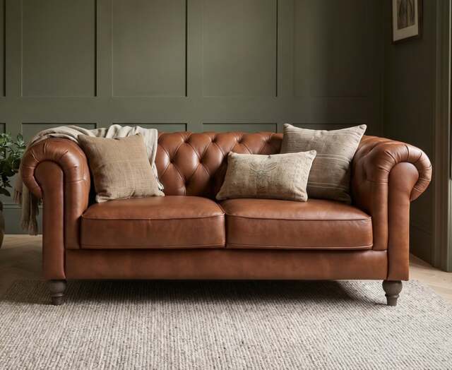 Jameson Chestnut Leather 2 Seater Sofa