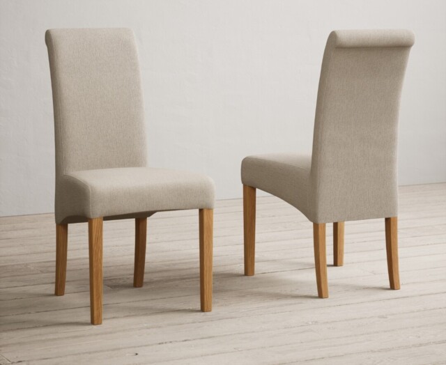 York 120cm Solid Oak Dining Table with 4 Natural Scroll Back Chairs