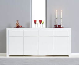 Newark 4 Door 4 Drawer White High Gloss Sideboard