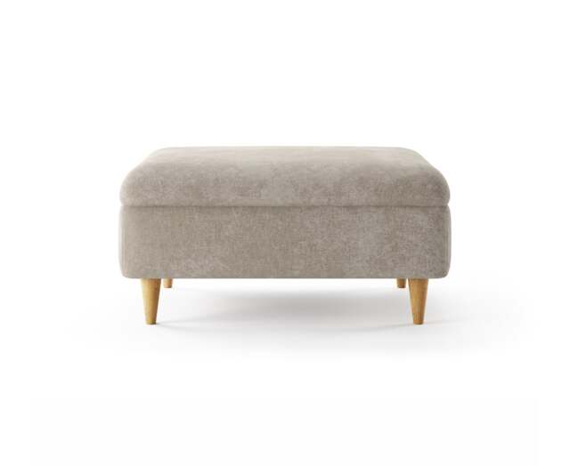 Capri Linen Chenille Fabric Footstool