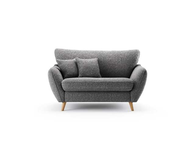 Palma Charcoal Chenille Fabric Love Chair