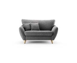 Palma Charcoal Chenille Fabric Love Chair