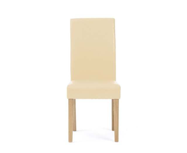 Olivia Cream Set of 2 Faux Leather Dining Chairs