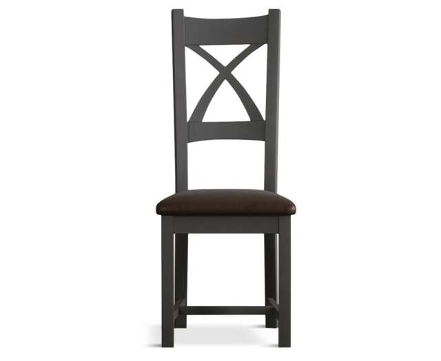 Painted Brown Set of 2 Painted Dining Chairs
