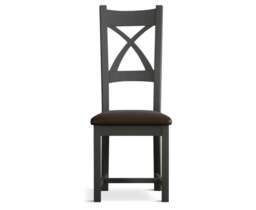 Painted Brown Set of 2 Painted Dining Chairs
