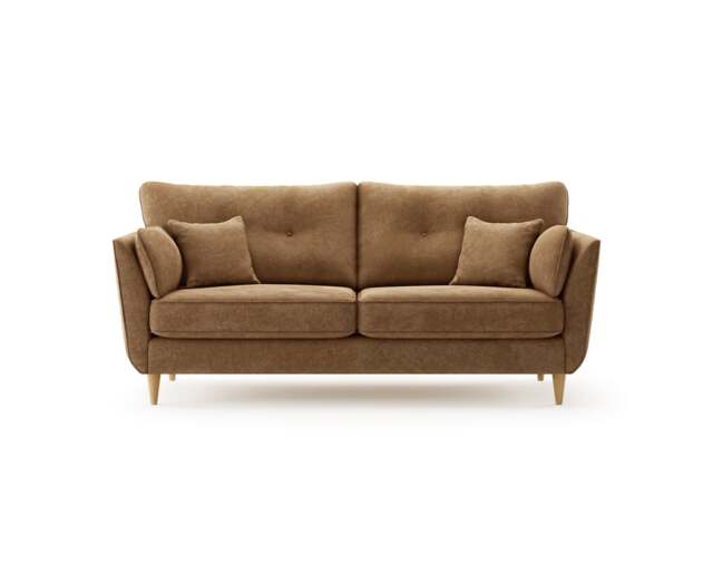 Capri Almond Fine Chenille Fabric 3 Seater Sofa