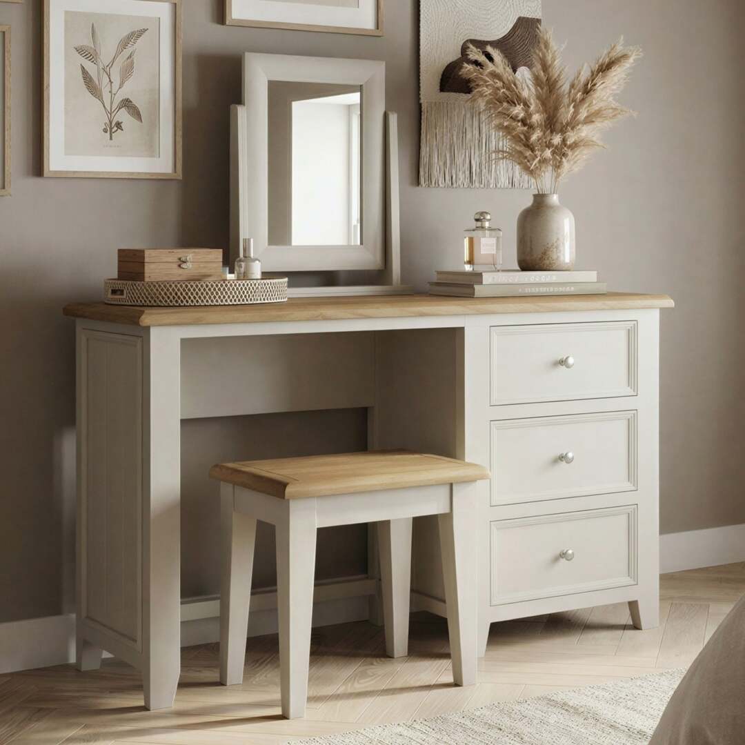 white stained oak dressing table MALM table, veneer, 120x41 cm (471/4x161/8") Oak Dressing Table - Etsy
