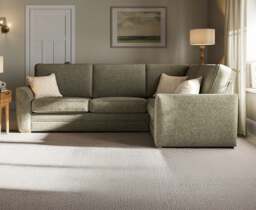 Bella Olive Fabric Large Right Hand Facing Corner Sofa