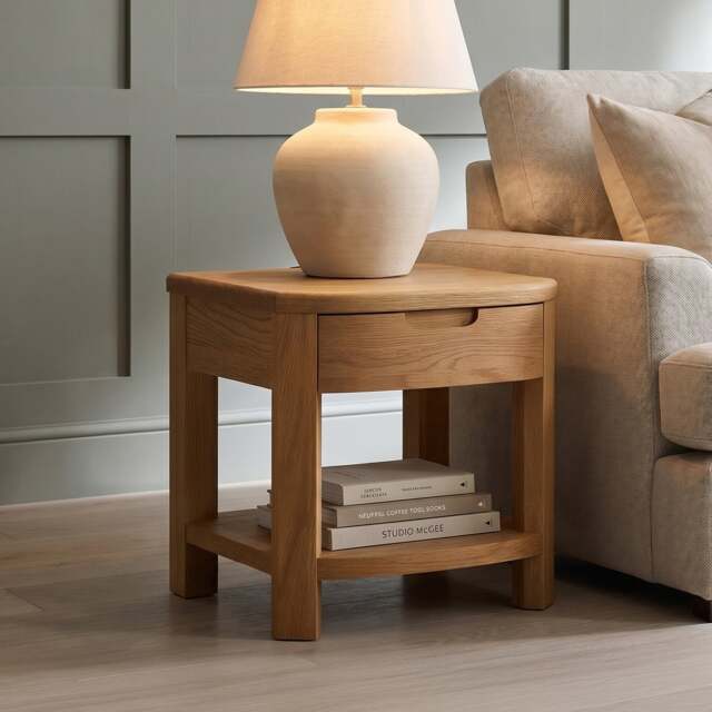 Somerton Curved Solid Oak Nest of Tables