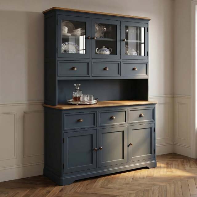 Bridstow Oak and Blue Painted Large Dresser