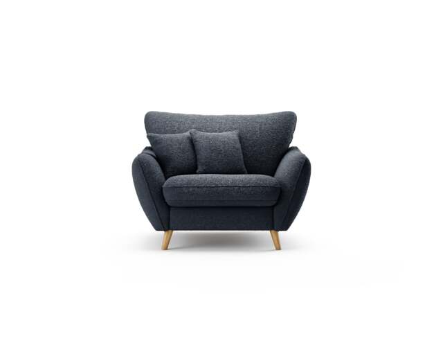 Palma Navy Chenille Fabric Armchair