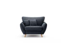 Palma Navy Chenille Fabric Armchair