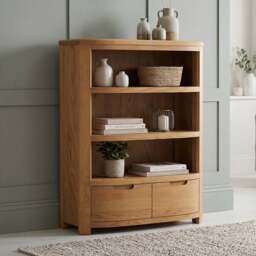 Somerton Curved Solid Oak Small Bookcase