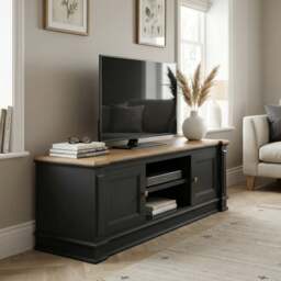 Lawson Oak and Charcoal Grey Painted Large TV Cabinet
