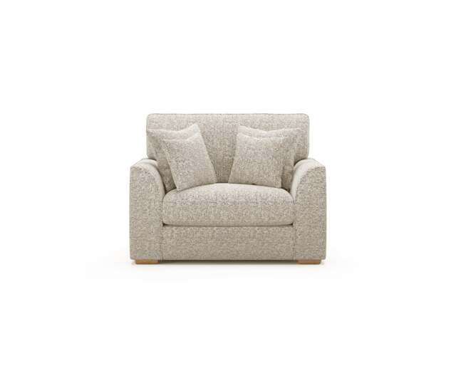 Jasper Natural Chenille Fabric Love Chair