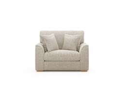 Jasper Natural Chenille Fabric Love Chair