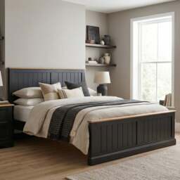 Charlton Oak and Black Painted Super King Bed