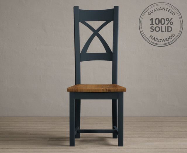 Painted Rustic Oak Set of 2 Painted Dining Chairs