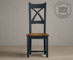 Painted Rustic Oak Set of 2 Painted Dining Chairs