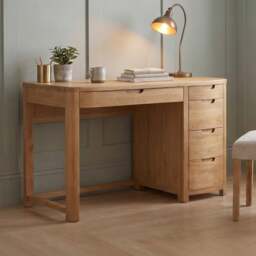 Somerton Curved Solid Oak Computer Desk