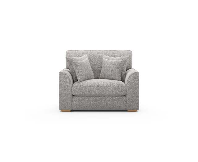 Jasper Silver Chenille Fabric Love Chair