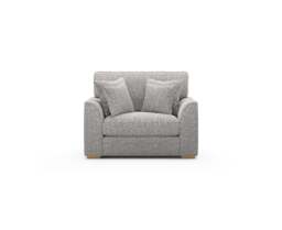 Jasper Silver Chenille Fabric Love Chair