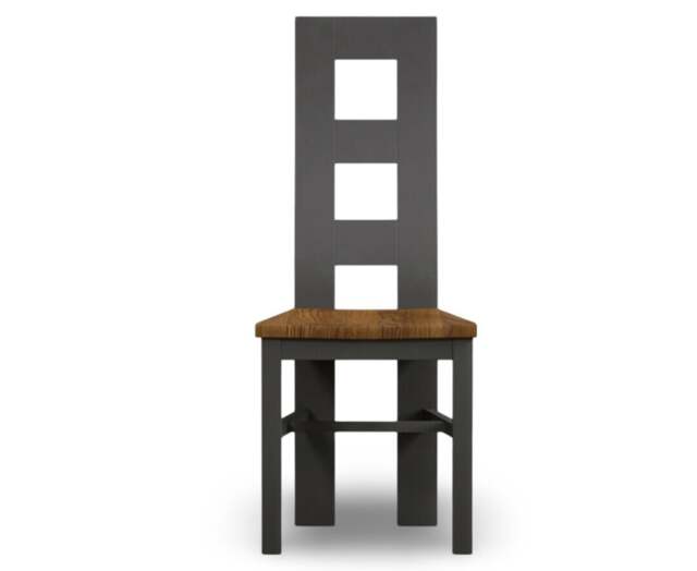 Painted Rustic Oak Set of 2 Painted Dining Chairs