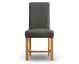 Braced Charcoal Grey Set of 2 Fabric Dining Chairs