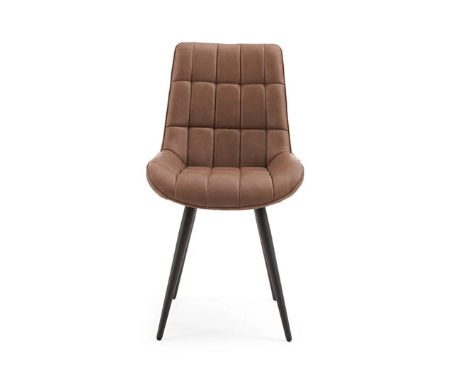 Larson Brown Set of 2 Faux Leather Dining Chairs