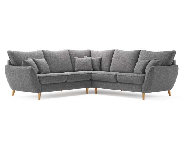 Palma Charcoal Chenille Fabric Corner Sofa