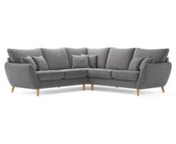 Palma Charcoal Chenille Fabric Corner Sofa