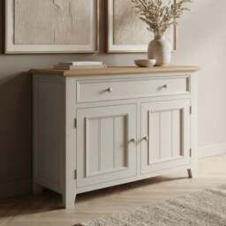 Weymouth Oak and Soft White Painted Small Sideboard