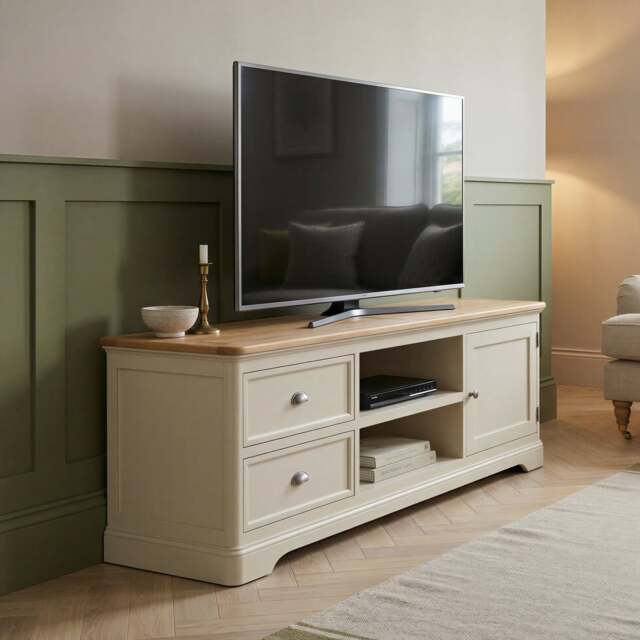 Madley Oak and Cream Painted Super Wide TV Cabinet