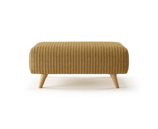 Milan Mustard Fabric Footstool