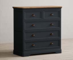Bridstow Oak and Blue Painted 2 Over 3 Chest of Drawers