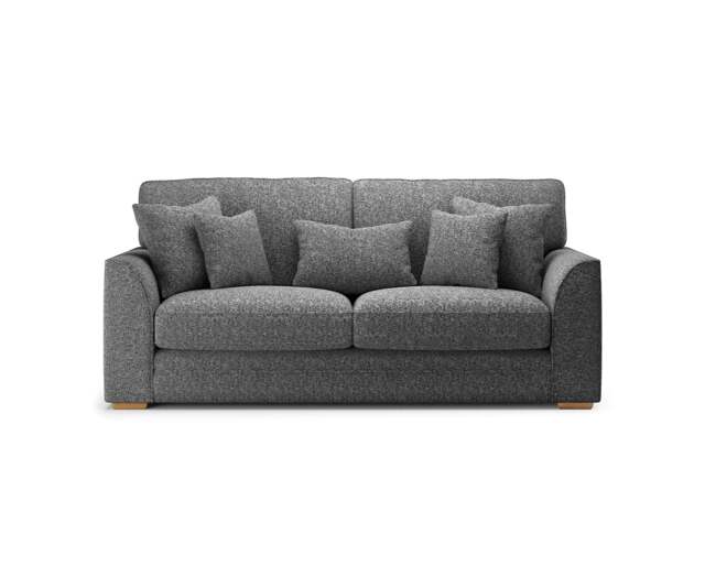 Jasper Charcoal Chenille Fabric 3 Seater Sofa