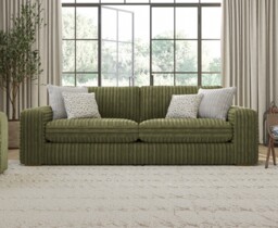 Milan Fern Green Fabric 4 Seater Sofa