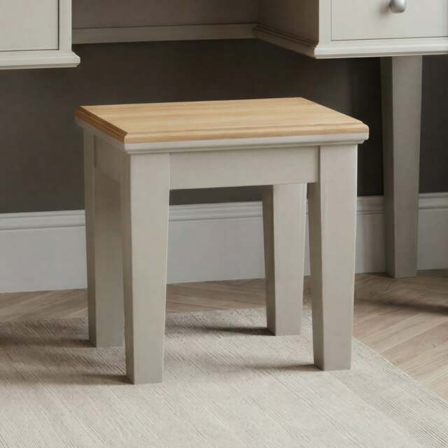 Lawson Oak and Soft White Painted Dressing Table Stool