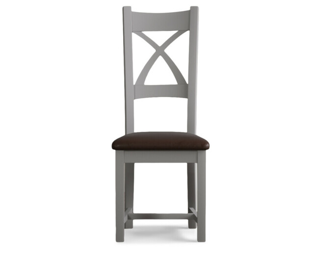 Painted Brown Set of 2 Painted Dining Chairs