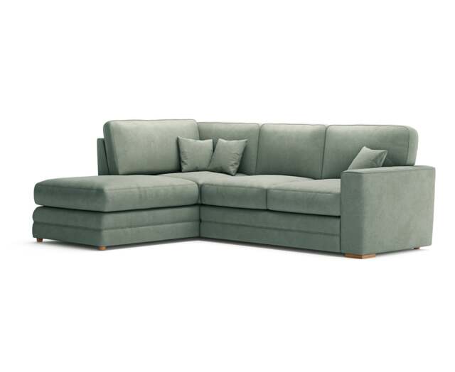 Madden Blue Fabric Left Hand Facing Corner Sofa