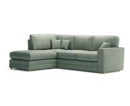 Madden Blue Fabric Left Hand Facing Corner Sofa