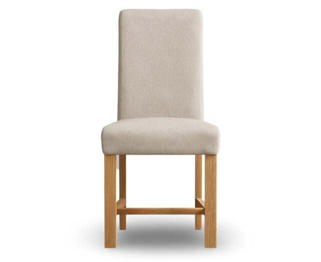 Braced Natural Set of 2 Fabric Dining Chairs