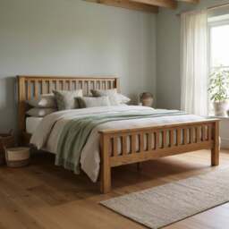Rustic Solid Oak King Size Bed - 5' King