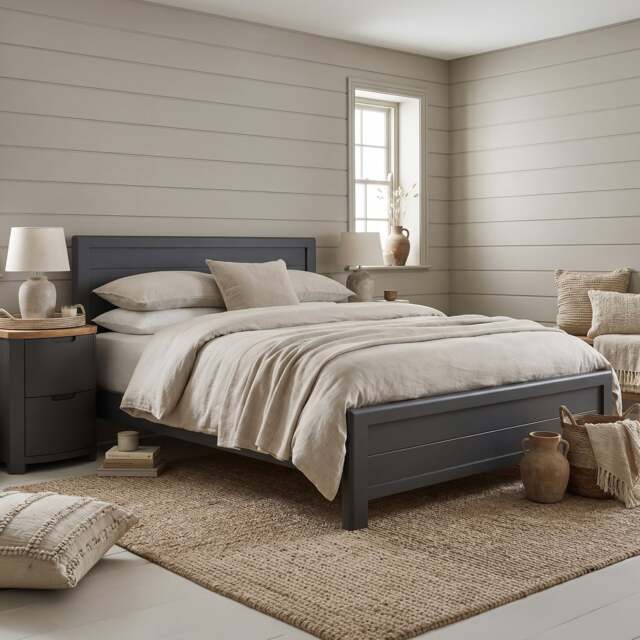 Bradwell Oak and Charcoal Painted Super King size Bed