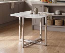 Rhodes White Marble Effect Ceramic Dining Table