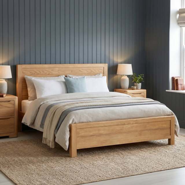 Harper Solid Oak Super King Bed